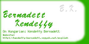 bernadett kendeffy business card